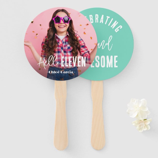 Photo Personalized Birthday Hand Fan (Front and Back)