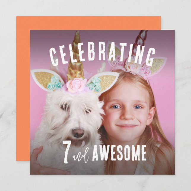 Photo Personalized Birthday Invitation (Front/Back)