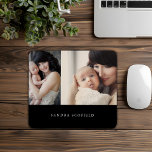Photo Personalized Black White Simple Mouse Pad<br><div class="desc">This photo personalized black white simple mouse pad is perfect computer accessory for your desk. 
Customize it by replacing the photos  and the names with your own.</div>