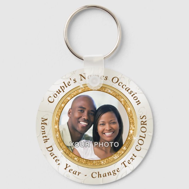 Photo Personalized Cheap Wedding Party Favors Keychain (Front)