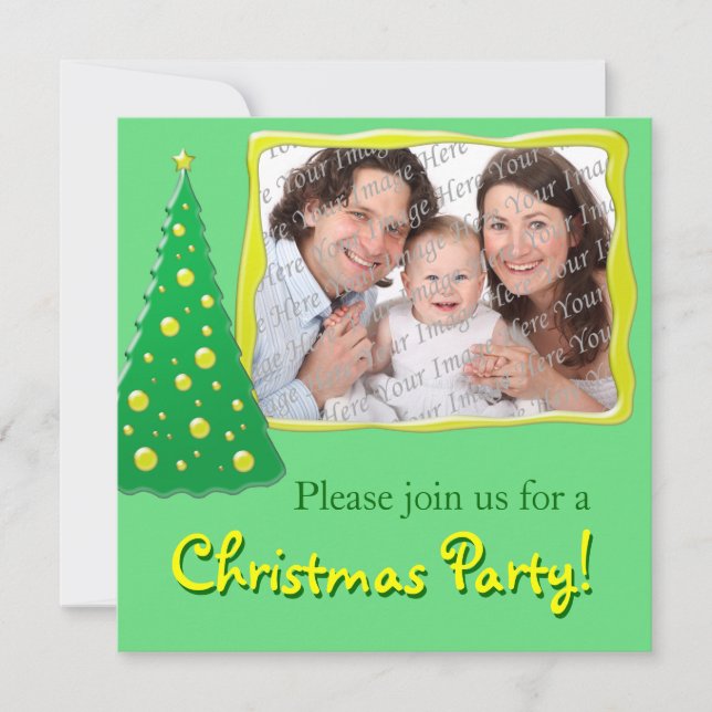 Photo Personalized Christmas Party Invitations (Front)