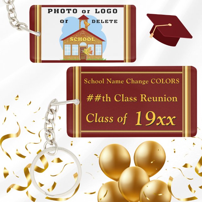 Photo Personalized Class Reunion Gifts, Souvenirs Keychain (High School Reunion Souvenirs. Personalized class reunion keychains. 50 year High school reunion.)