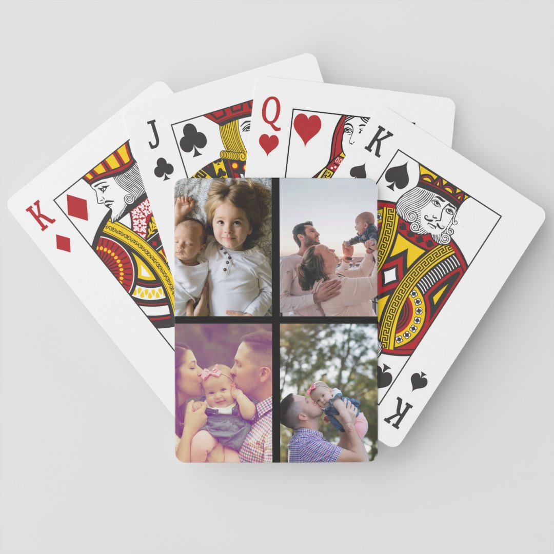 Photo Personalized Custom Collage Playing Cards | Zazzle