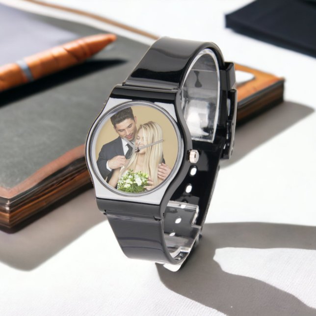 Photo Personalized Custom  Watch (Personalized Photo and Text Photo Watch from Ricaso. Easy add your own photograph, Great photo gift)