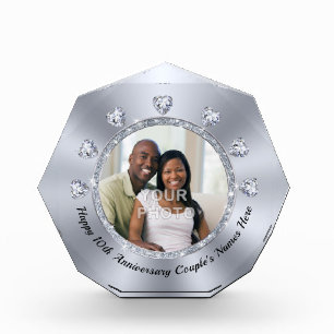 Photo Personalized Diamond, 10 yr Anniversary Gift