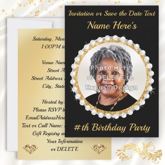 Photo Personalized, Elegant Birthday Invitations