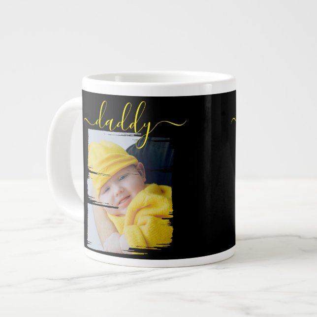 Photo Personalized Fathers Day Giant Coffee Mug (Front Left)