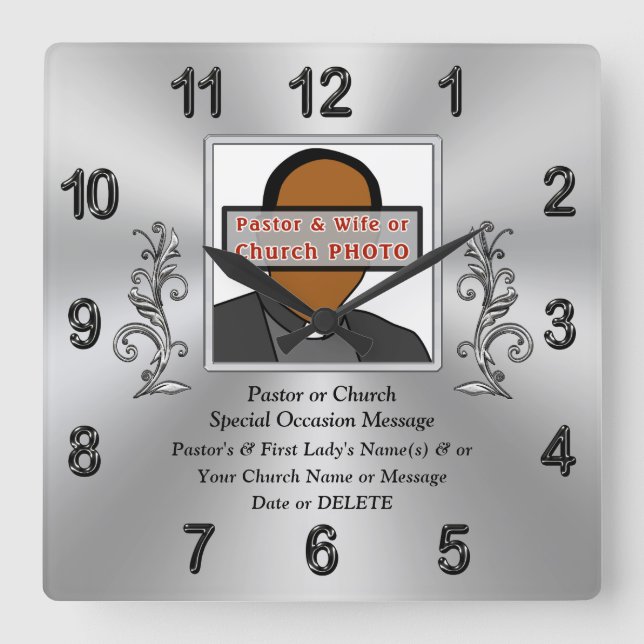 Photo Personalized Gift for Pastor and Wife, CLOCK (Front)