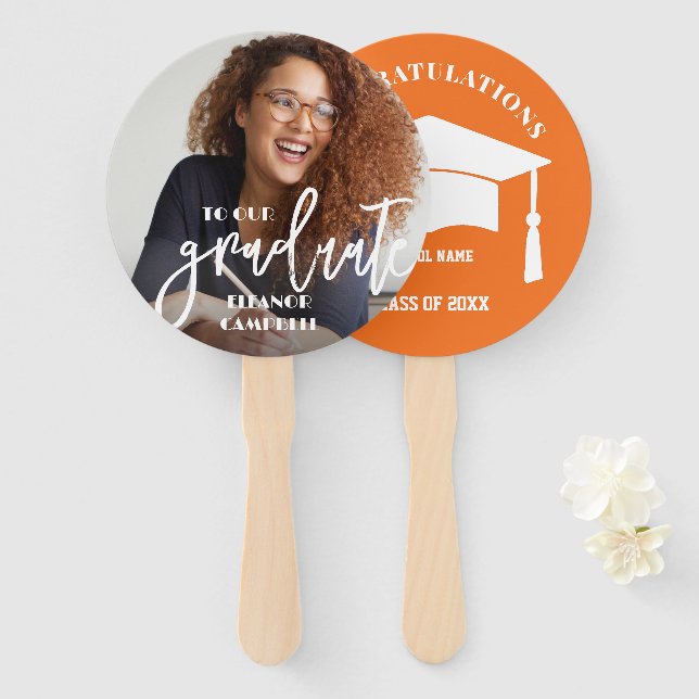 Photo Personalized Graduate Hand Fan (Front and Back)