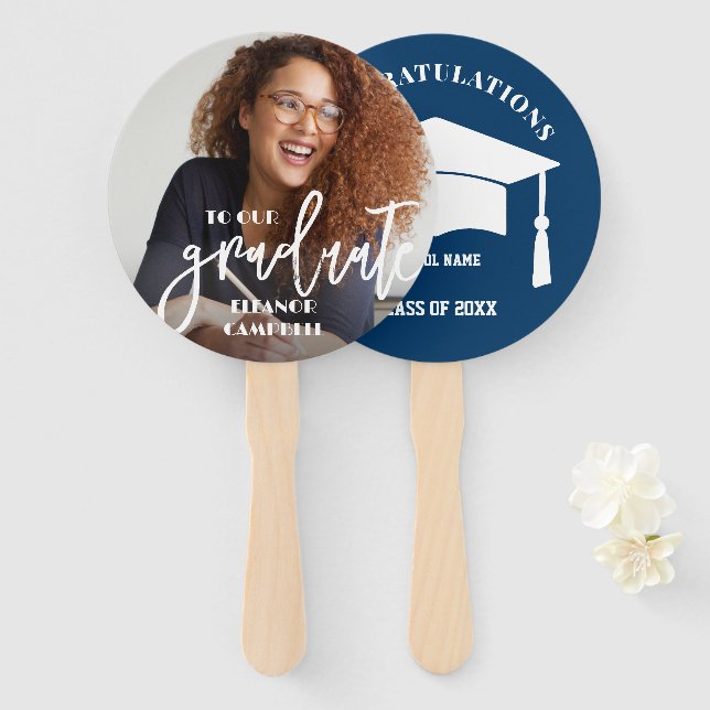 Photo Personalized Graduate Hand Fan (Front and Back)