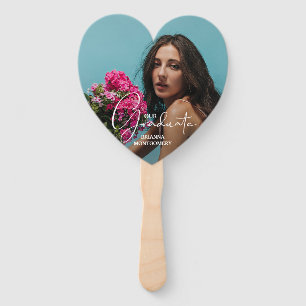 Photo Personalized Graduate Script Hand Fan