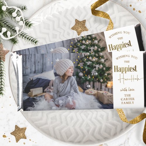 Photo Personalized Happiest Hanukkah Chocolate Hershey Bar Favors