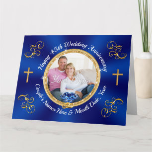 PHOTO Personalized Happy, 45th Anniversary Cards