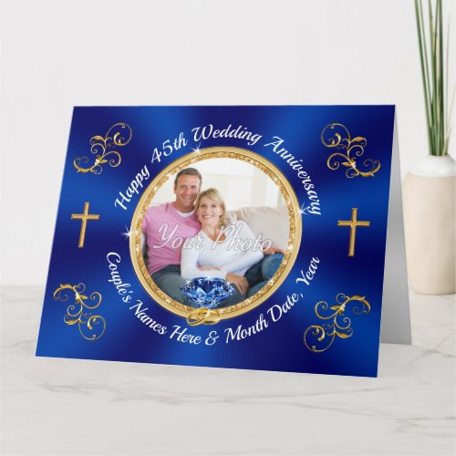 PHOTO Personalized Happy 45th Anniversary Cards