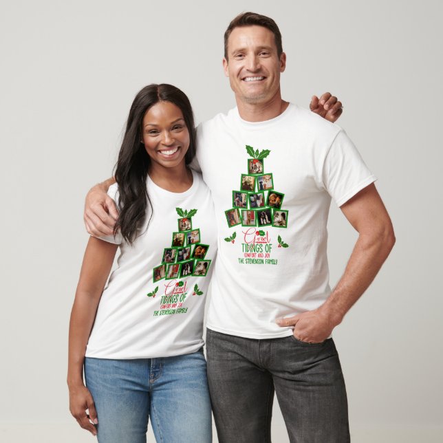 Photo Personalized Holiday Christmas Family T-Shirt (Unisex)