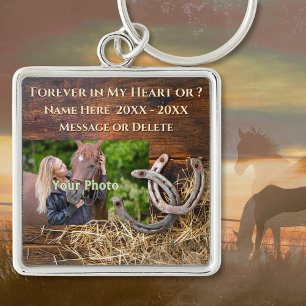 Photo Personalized Horse Remembrance Gifts, Horse Keychain
