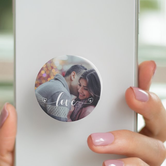 Photo Personalized Love Script Custom PopSocket (Creator Uploaded)