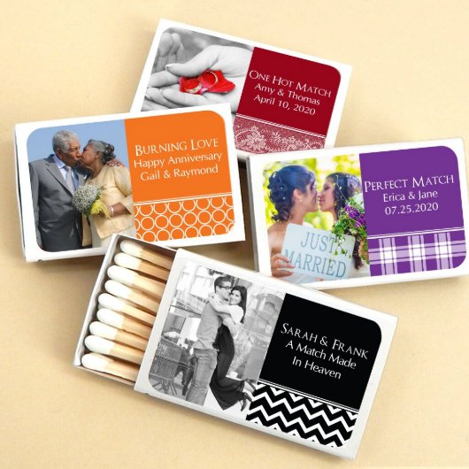 Photo Personalized Matches - Set Of 50 (White Box)