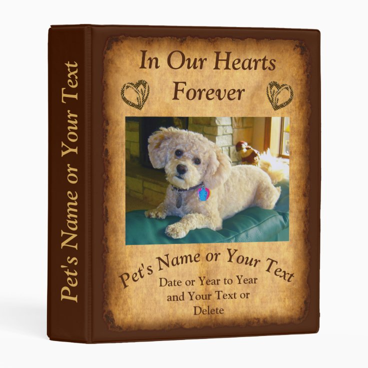 Photo Personalized Mini Dog Memorial Photo Album Mini Binder Zazzle