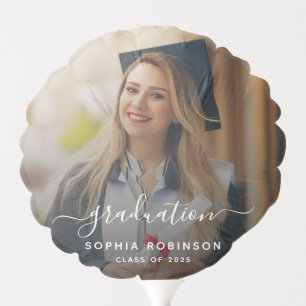 Photo Personalized Modern 2025 Graduation Balloon