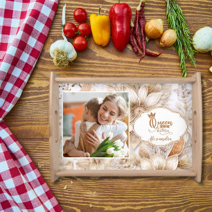 Photo Personalized Mum Queen of the Kitchen Serving Tray