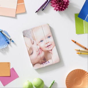 Photo Personalized Name Custom Simplistic Modern iPad Mini Cover
