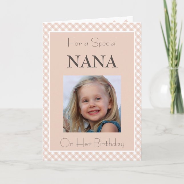 Photo Personalized Nana Birthday Card (Front)