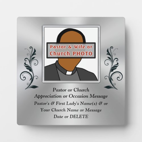 Photo Personalized Pastor Appreciation Gifts  Plaque