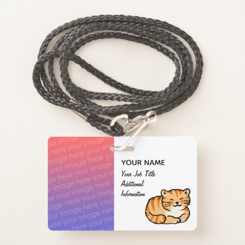 Photo personalized pet carer name badge