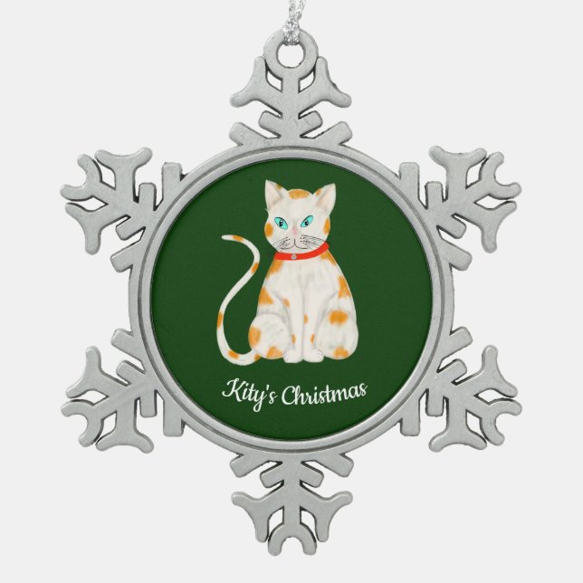 Photo Personalized Snowflake Framed Ornament (Front)