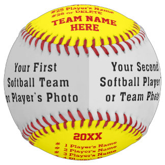 Photo Personalized Softball, All Player's Names Softball