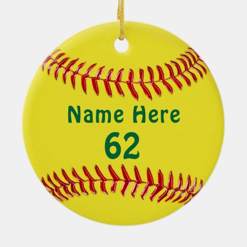 Photo Personalized Softball Gift Ideas for Players Ceramic Ornament