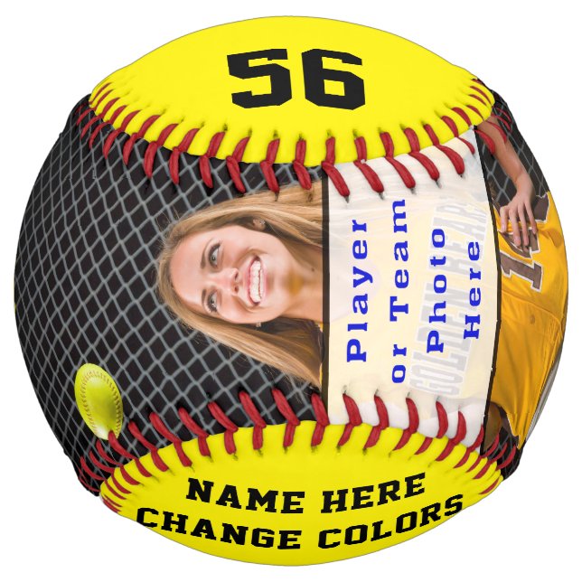Photo Personalized Softball Gift Ideas for Seniors (Front)