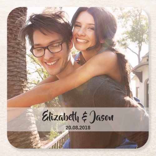 Photo Personalized Square Paper Coaster