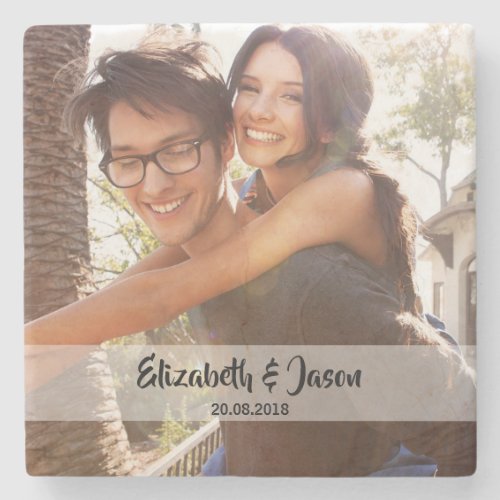 Photo Personalized Square Stone Coaster