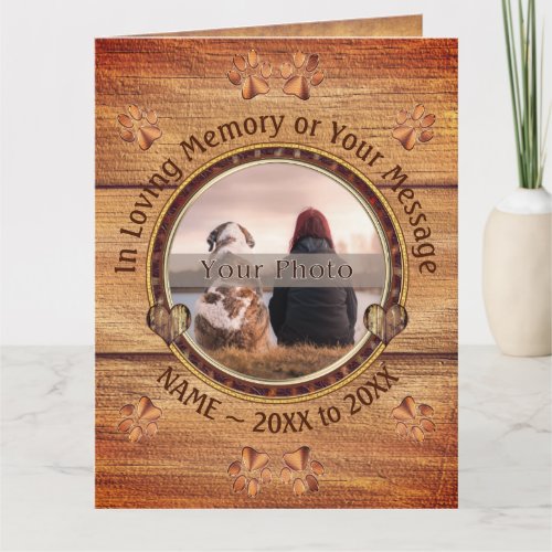 Photo Personalized Sympathy Card for Loss of Dog