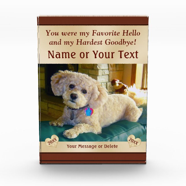 Photo Personalized Sympathy Gift for Loss of Dog (Front)