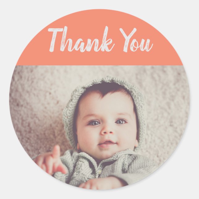 photo personalized thank you stickers for birthday (Front)