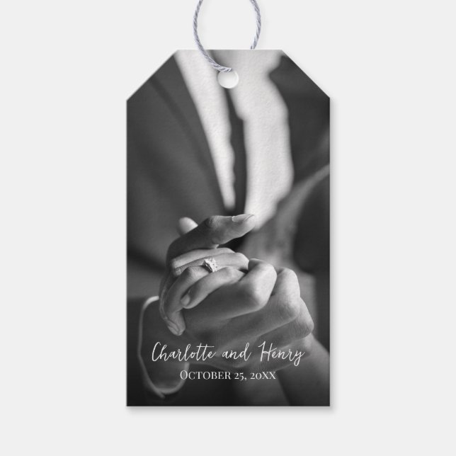 Photo Personalized Thank You Wedding Gift Tag (Front)