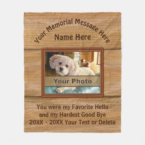 Photo Personalized Unique Pet Memorial Gifts Fleece Blanket