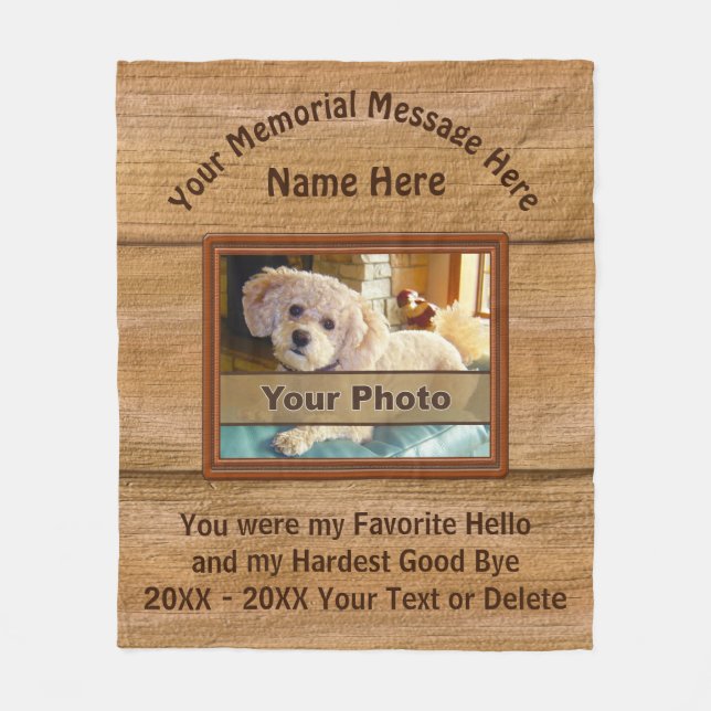 Photo Personalized Unique Pet Memorial Gifts Fleece Blanket (Front)