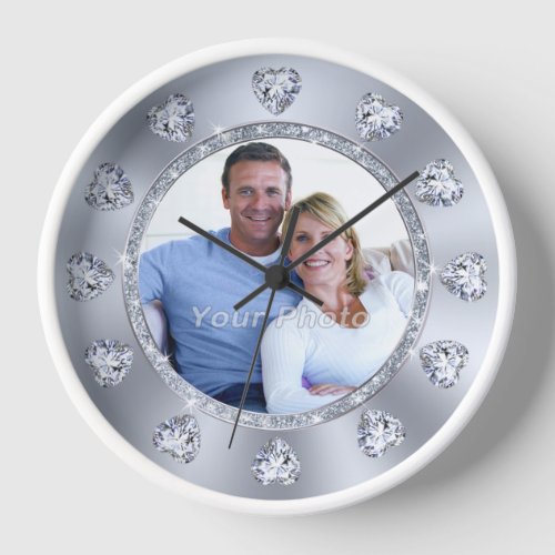 Photo Personalized Wall Clock Wedding Gift 