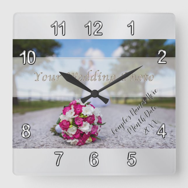 Photo, Personalized Wall Clock Wedding Gift Ideas (Front)