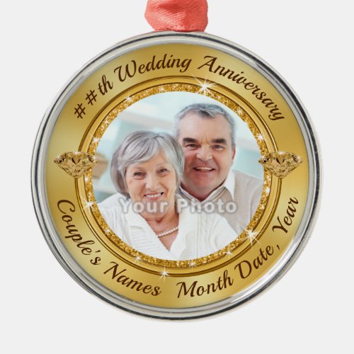 Photo Personalized Wedding Anniversary Ornaments