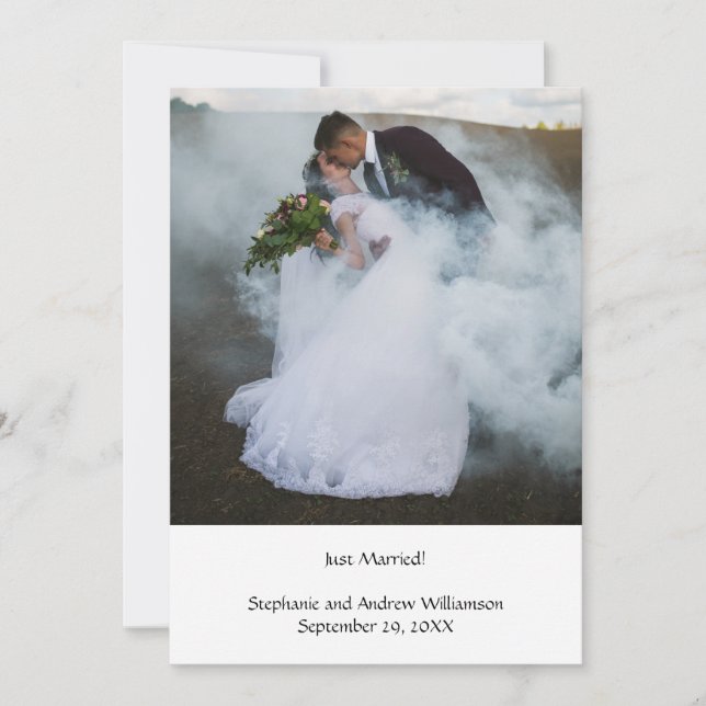 Photo Personalized Wedding Elopement Announcement (Front)