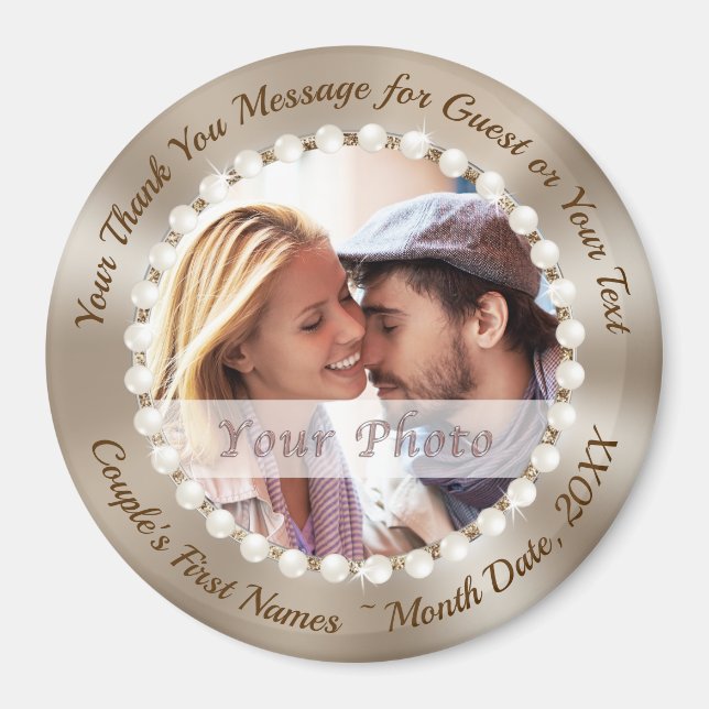 Photo, Personalized Wedding Favors BULK, Magnets (Front)