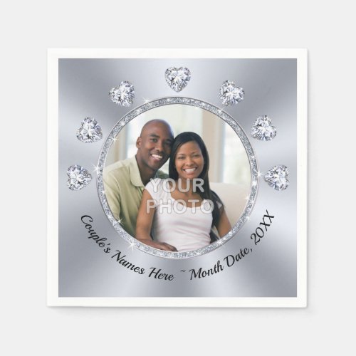 Photo Personalized Wedding Napkins BULK 3 Sizes