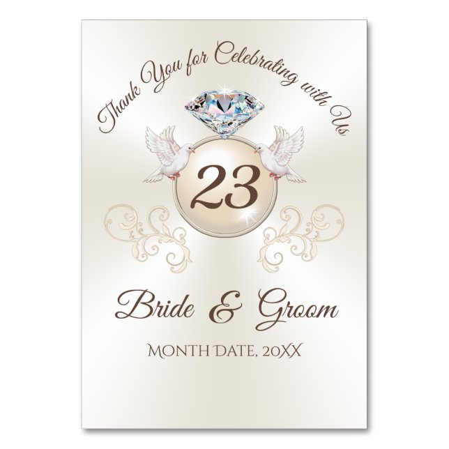 PHOTO Personalized Wedding Table Number Cards (Front)