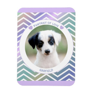 photo pet lovers modern stripes love dogs magnet