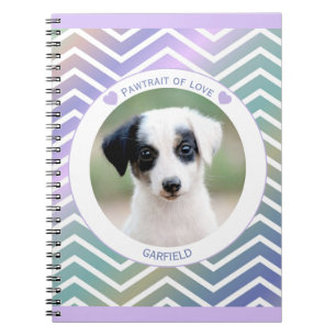 photo pet lovers modern stripes notebook
